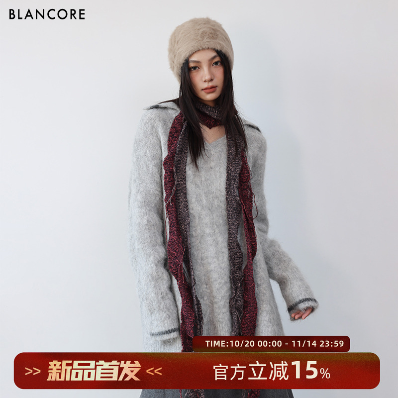 BLANCORE慵懒羊驼毛羊毛外套毛衣