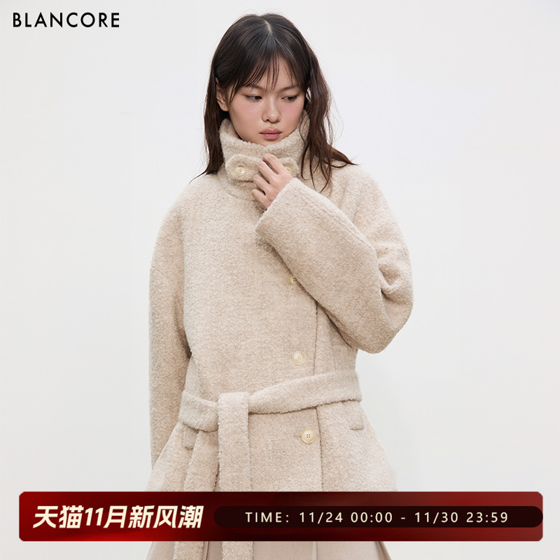 BLANCORE阿尔巴卡羊毛宽松大衣