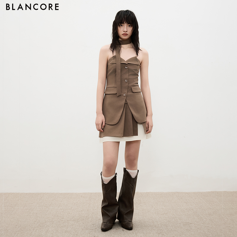 BLANCORE老钱风西装马甲上衣