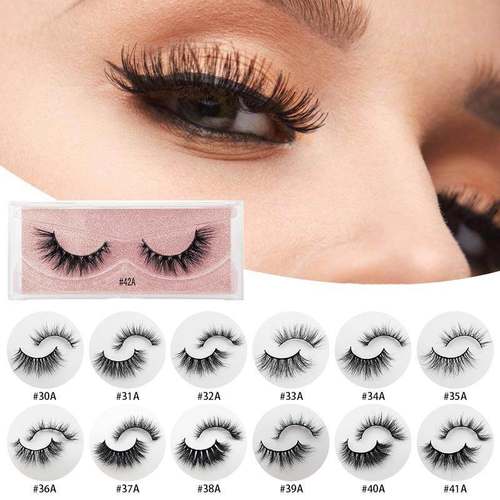 1 Pair Messy Real 3D Mink Eyelashes Makeup False Lashes