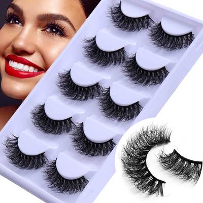 5Pairs 8D fake Lashes makeup Natural Fluffy False Eyelashes