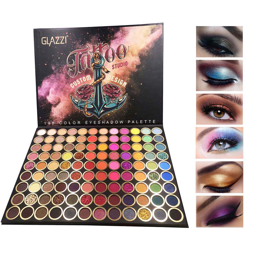 新款108色眼影盘ins超火平价彩妆大地色闪粉亮片防水 eyeshadow