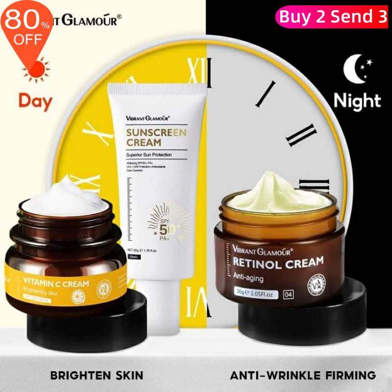 Retinol Face Cream VC Sunscrean Moisture 3PCS Anti-Aging set