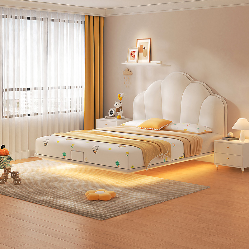 顾家家居纳帕真皮悬浮床儿童床