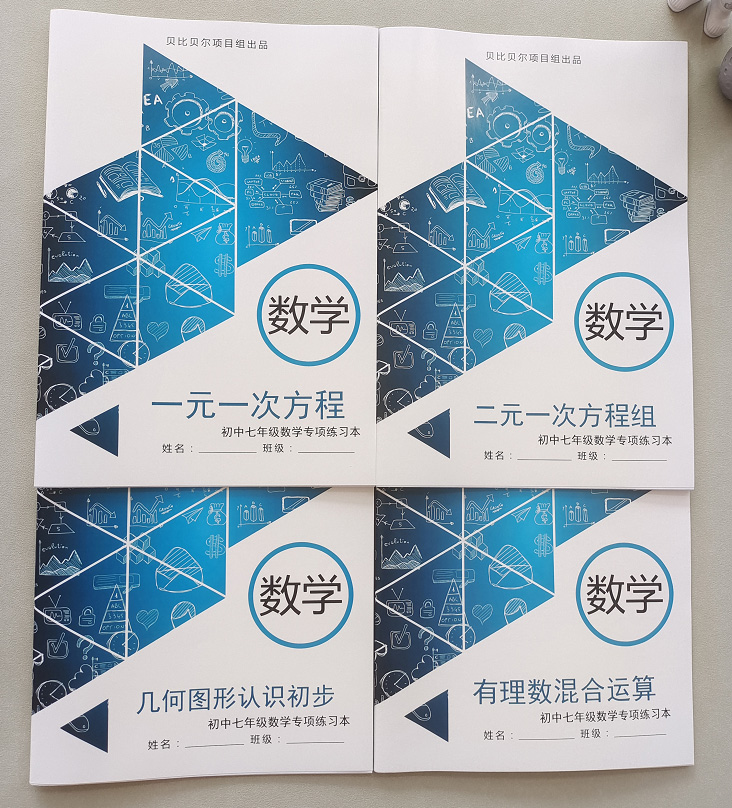 七年级初一数学上下册有理数混合运算一元一次二次方程几何图形初步认识专项训练整式计算练习500题 贝比贝尔项目组 书籍/杂志/报纸 中学教辅 原图主图