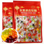 春节糖果4d剥皮软糖网红款QQ糖爆浆夹心混合橡皮糖零食小吃批发