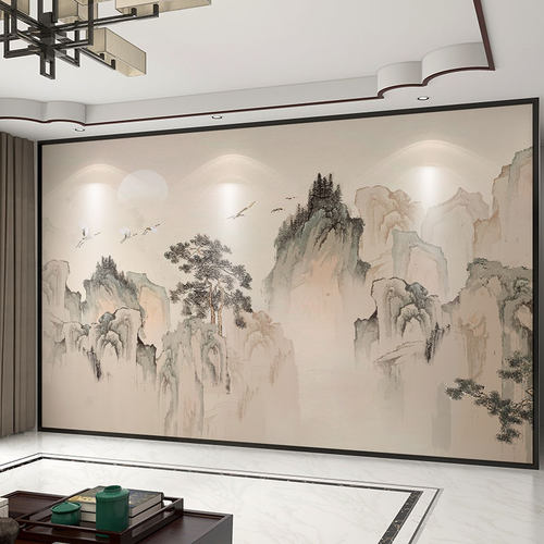 新古典背景墙壁布【全国上门贴】