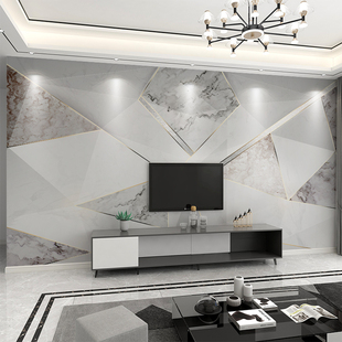 墙纸定制3D现代简约几何电视背景墙壁纸客厅壁布装 饰影视墙布壁画