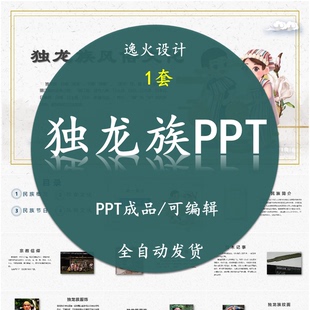 民族风俗习惯服饰文化美食模板成品可编辑 独龙族风俗文化PPT