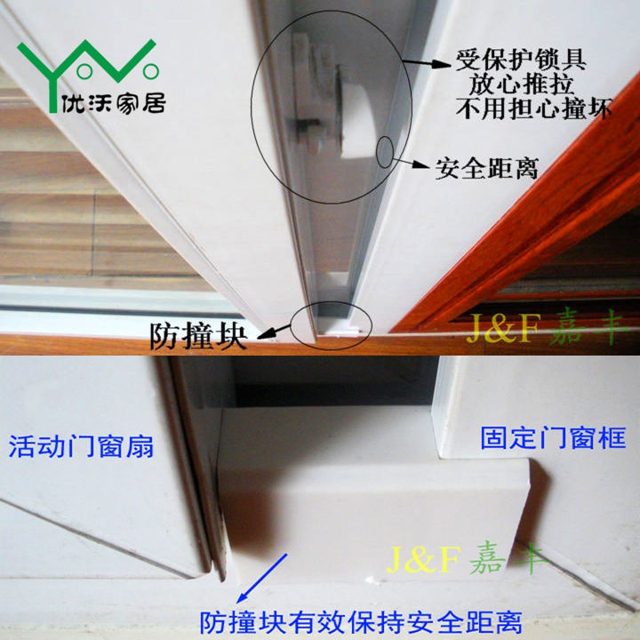 只88型塑钢窗户防撞块加厚尼龙f塑料推拉门o窗防夹手限位块