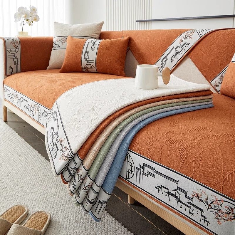 新中式沙发垫四季通用防滑老式坐垫实木红木沙发套罩全包万能盖巾,居家布艺,沙发垫,淘宝优惠券,粉丝福利购,淘宝优惠卷