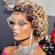 Blonde Ombre 13X Wigs Hair Lace Pixie Cut Front Human inch