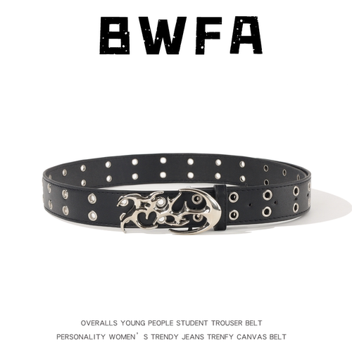 BWFA欧美复古皮带高级设计感异形金属扣高级感裤腰带男女同款