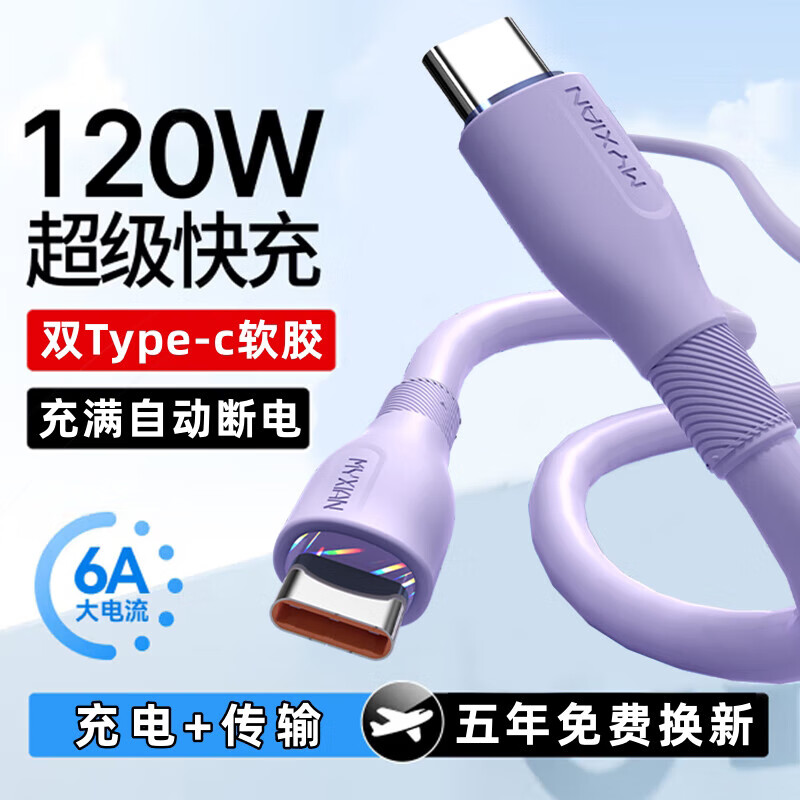 艾胜者双头Type-c数据线120W