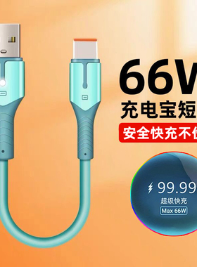 艾胜者 type-c数据线短款便携tpyec充电宝短线6A/5A快充适用荣耀mate40/p40/p50华为nova7小米op手机充电线器