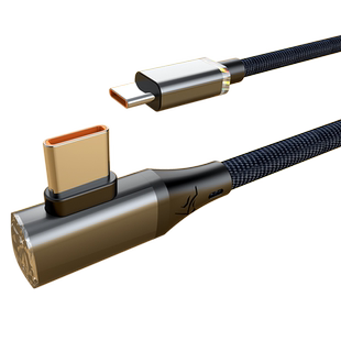 艾胜者120W快充双头Type-c数据线弯头6A闪充手机平板CtoC充电线器双tpyec两头tpc车载适用苹果15华为荣耀小米