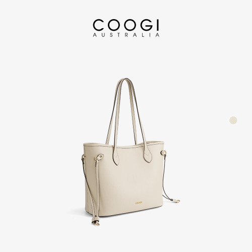 COOGI头层牛皮大容量通勤托特包