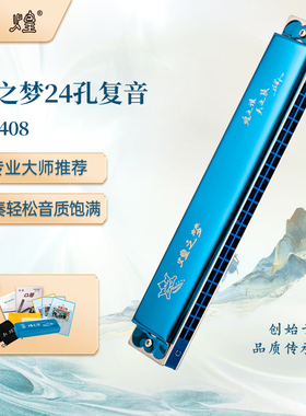 敦煌煌之梦24孔复音口琴12调全正品成人学生专业级演奏入门M2408