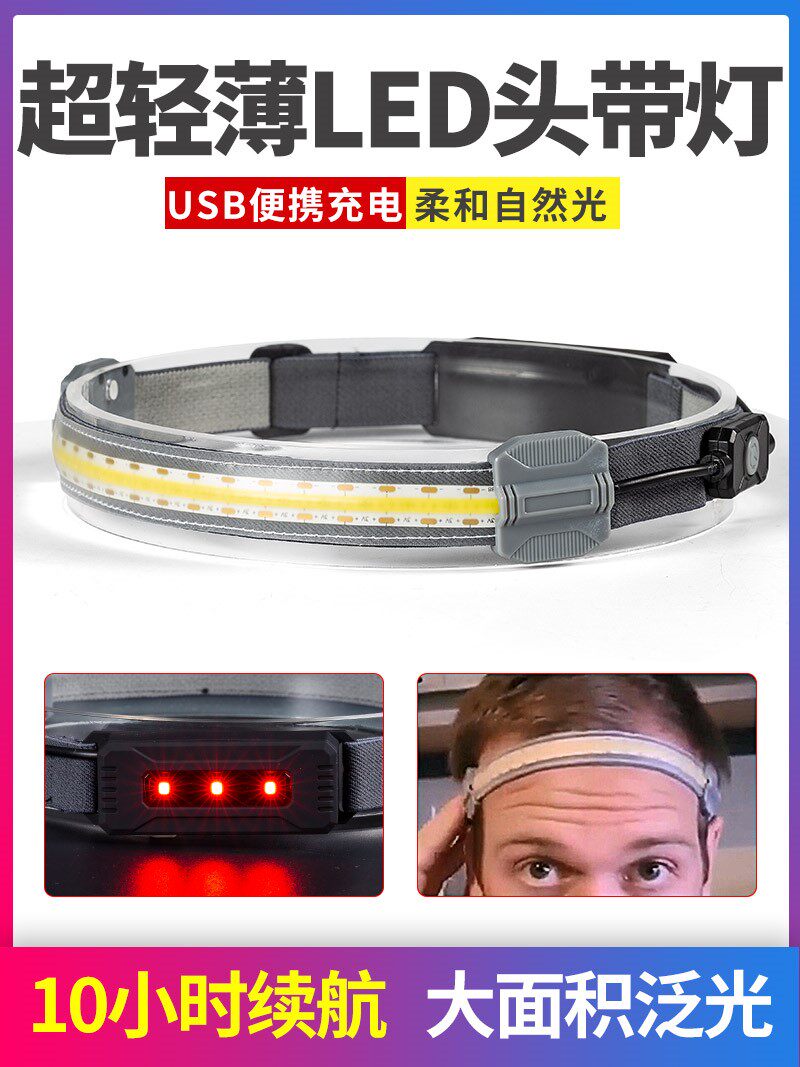 头带灯LED头灯强光充电超亮夜钓鱼专用跑步户外头戴式照明头盔灯