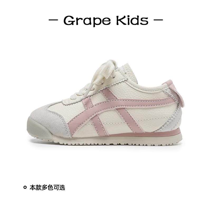 鬼冢家女童真皮运动鞋软底阿甘鞋