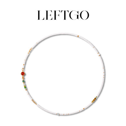 LEFTGO左戈天然AK珍珠项链女款S925银镀18K金5mm毛衣链可拆卸三用