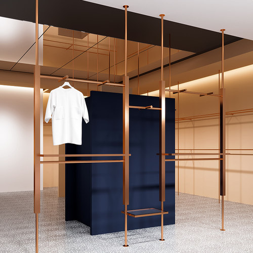 服装店展示架上墙立柱不