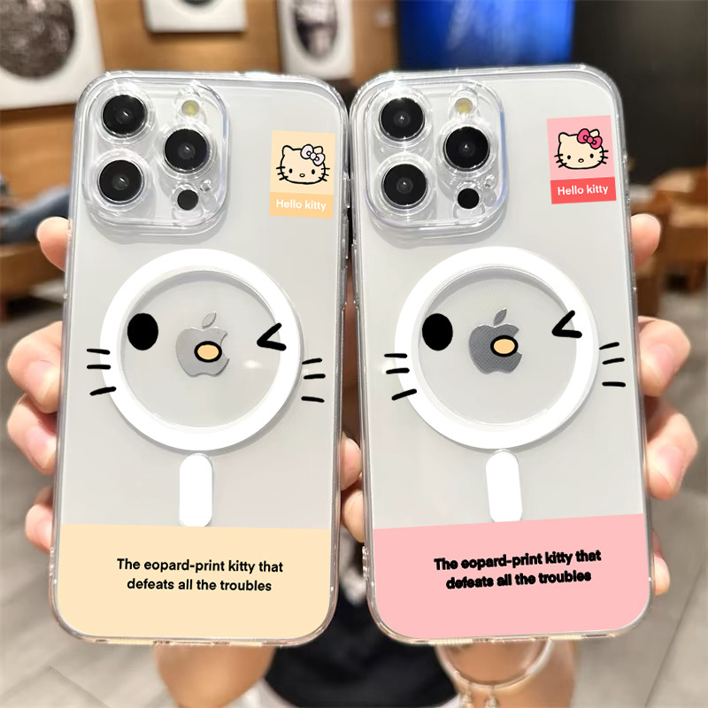 磁吸Magsafe适用苹果17Air手机壳15Promax凯蒂猫表情华为mate60软iPhone16pro透明13卡通12Pro女15plus情侣11