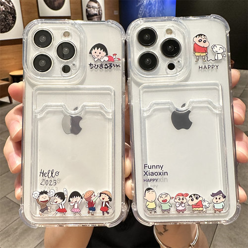 可放照片苹果手机壳蜡笔小新卡套
