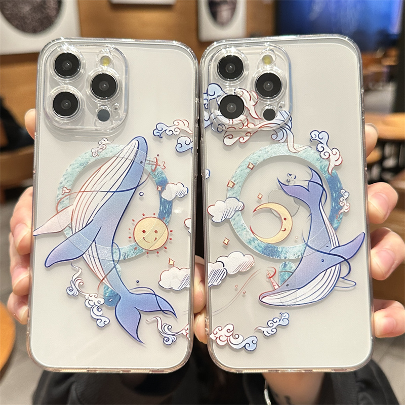 Magsafe磁吸苹果手机壳高级鲸鱼