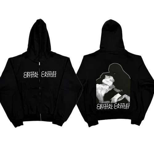 Crystal Castles Burka zip up hoodie拉链连帽卫衣帽衫复古印花