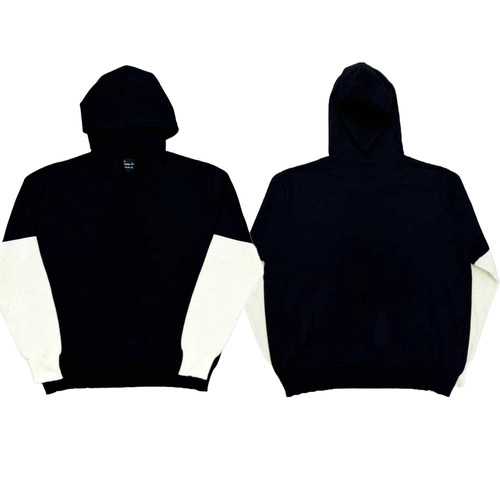 Number Nine AW03 Thermal Knit Hybrid Hoodie针织连帽卫衣拼接