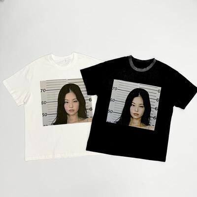 宽松短袖FAR珍妮人脸复古短袖T恤
