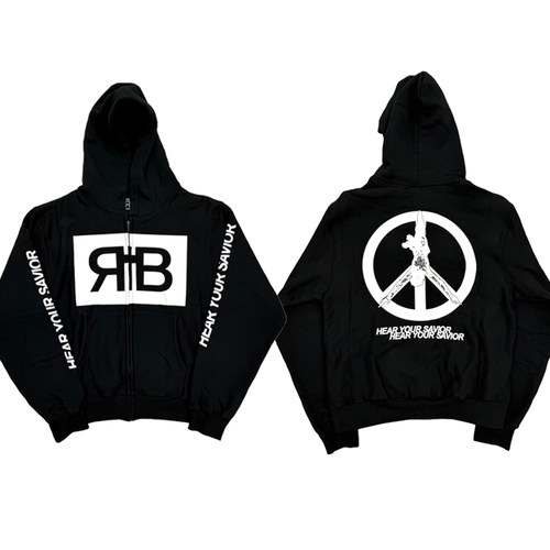 Rest In Bass Tour HEAR YOUR SAVIOR标语拉链帽衫外套卫衣