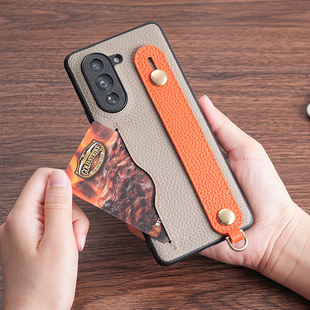 适用华为nova14手机壳新款nova13pro真皮保护套镜头全包腕带卡插支架皮套简约防摔12Ultra高级感男女款por