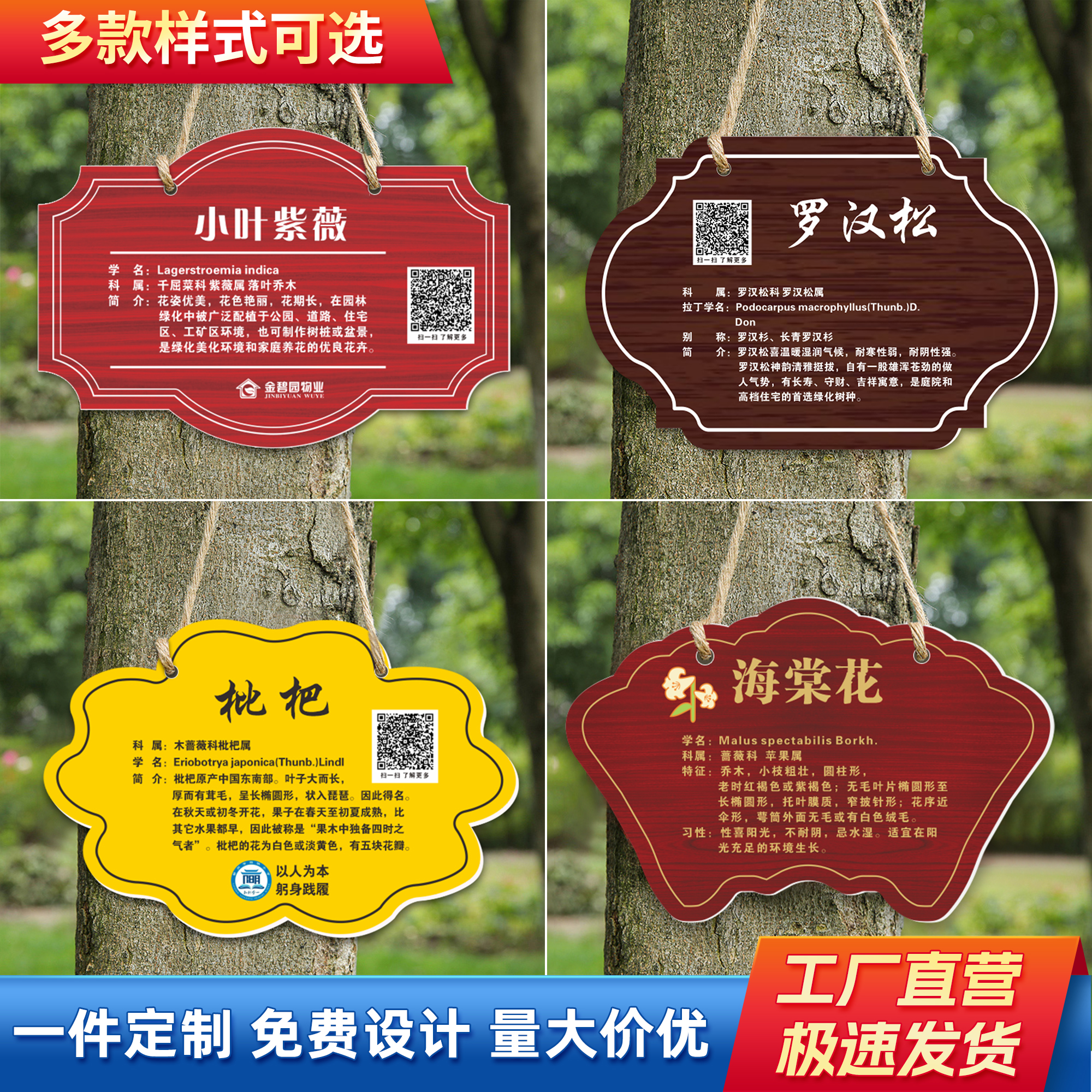 企贝亚克力信息牌植物介绍标牌