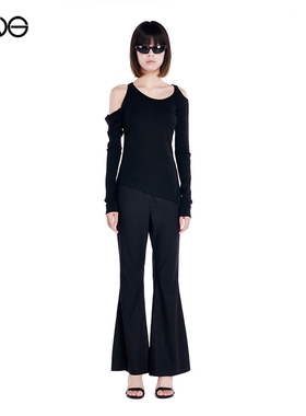 【ENG】Effet de Soleil 简约显瘦西裤女休闲百搭黑色垂感微喇裤