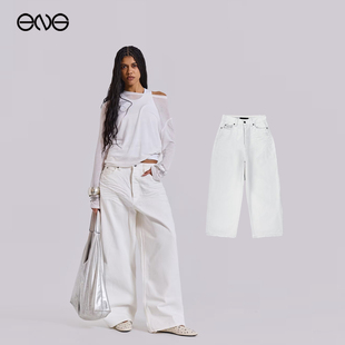 【ENG】JADED LONDON Off-White宽松阔腿裤牛仔长裤男女