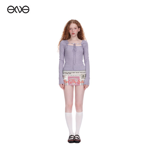 【ENG】Effet de Soleil低腰半身裙女复古印花缎面包臀短裙新品26