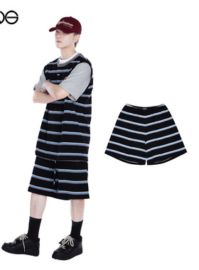 【ENG】Sparkling Lot 条纹刺绣标休闲短裤男装新品25秋