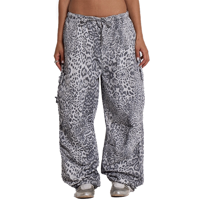 【ENG】JADED LONDON 豹纹印花低腰抽绳裤工装长裤男女