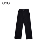 高街直筒垂感黑色牛仔裤 宽松显瘦休闲裤 Soleil ENG Effet