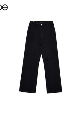 【ENG】Effet de Soleil 高街直筒垂感黑色牛仔裤宽松显瘦休闲裤