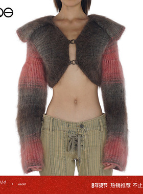 【谢可寅明星同款】KNWLS X ENG 限定系列 短款开襟针织衫女