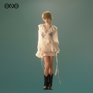 【ENG】Anomalies Department 雪纺纱印花飘带连衣裙女装新品25秋