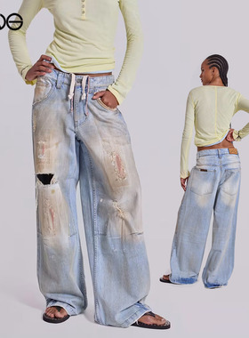 【ENG】JADED LONDON 破洞水洗做旧宽松牛仔裤男女同款 新品25秋