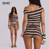 女新品 LONDON不对称背心T恤迷你短裤 Jennie明星同款 JADED