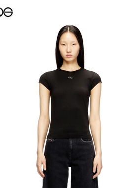 【ENG】DIESE L女士OVAL D镂空圆领短袖T恤上衣女装新品26春
