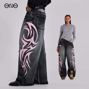 【ENG】JADED LONDON做旧水洗廓形宽松复古做旧牛仔裤阔腿裤男女