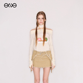 Soleil波点拼接一字肩上衣女2026年夏 ENG Effet