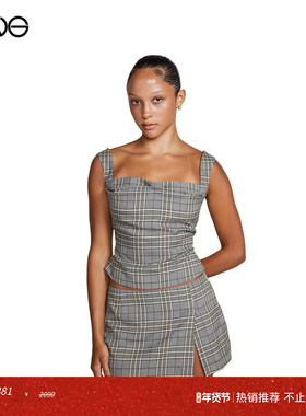 【ENG】Miaou Imogene 格纹紧身吊带背心上衣女装